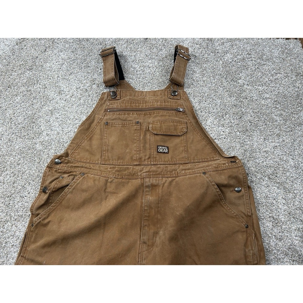 Gravel Gear Duck Bibs DoubleKnee Quality Carpenter Overalls Heavy-duty 44x32